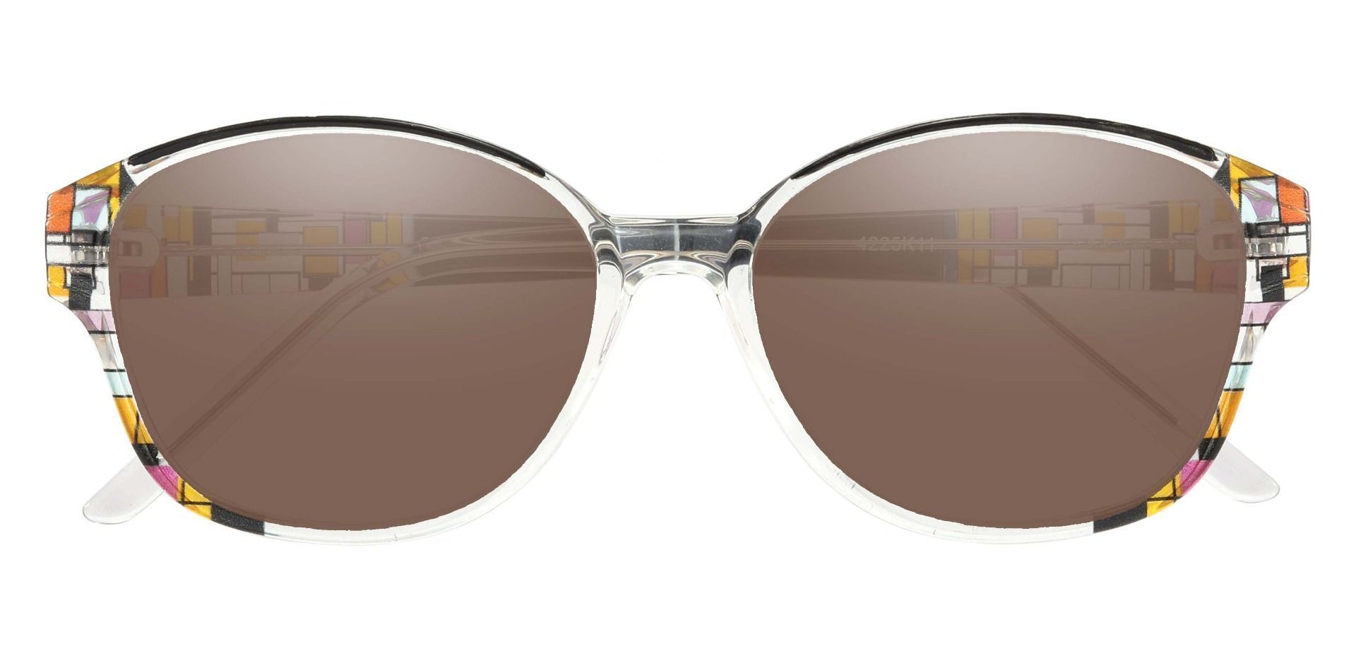 Moira Oval Prescription Sunglasses - Black Frame With Brown Lenses