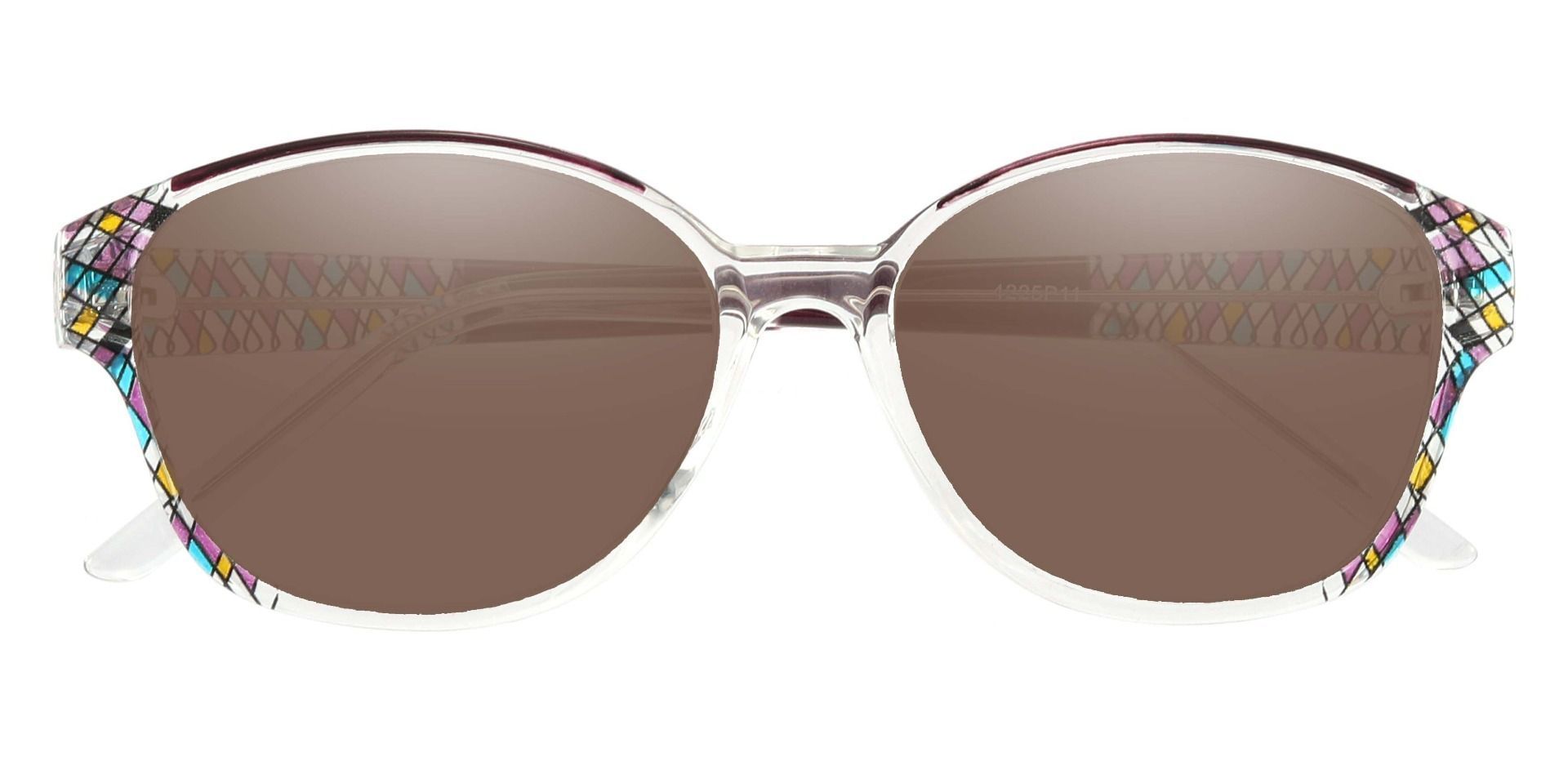 Moira Oval Reading Sunglasses - Purple Frame With Brown Lenses