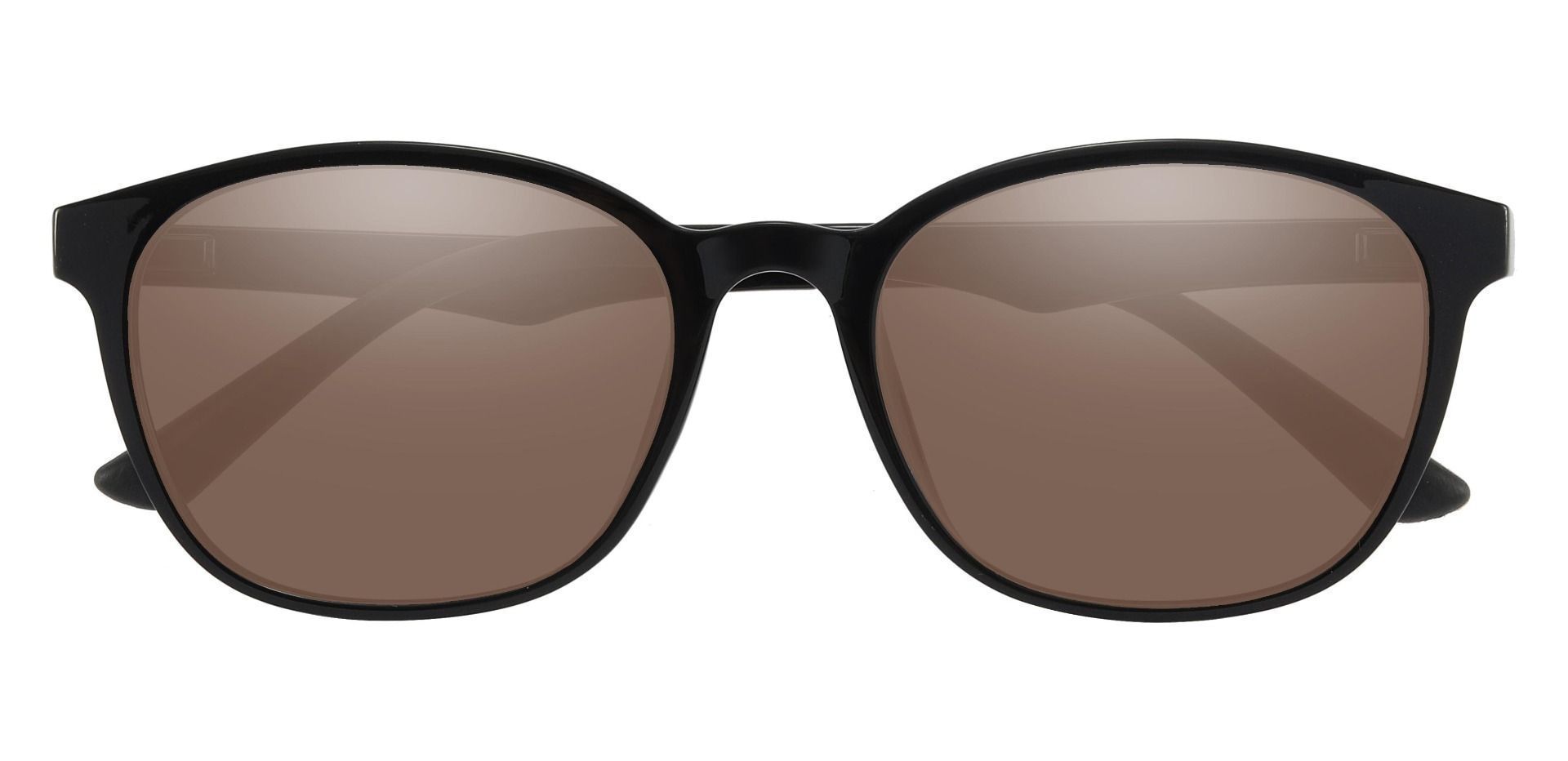 Ursula Oval Reading Sunglasses - Black Frame With Brown Lenses