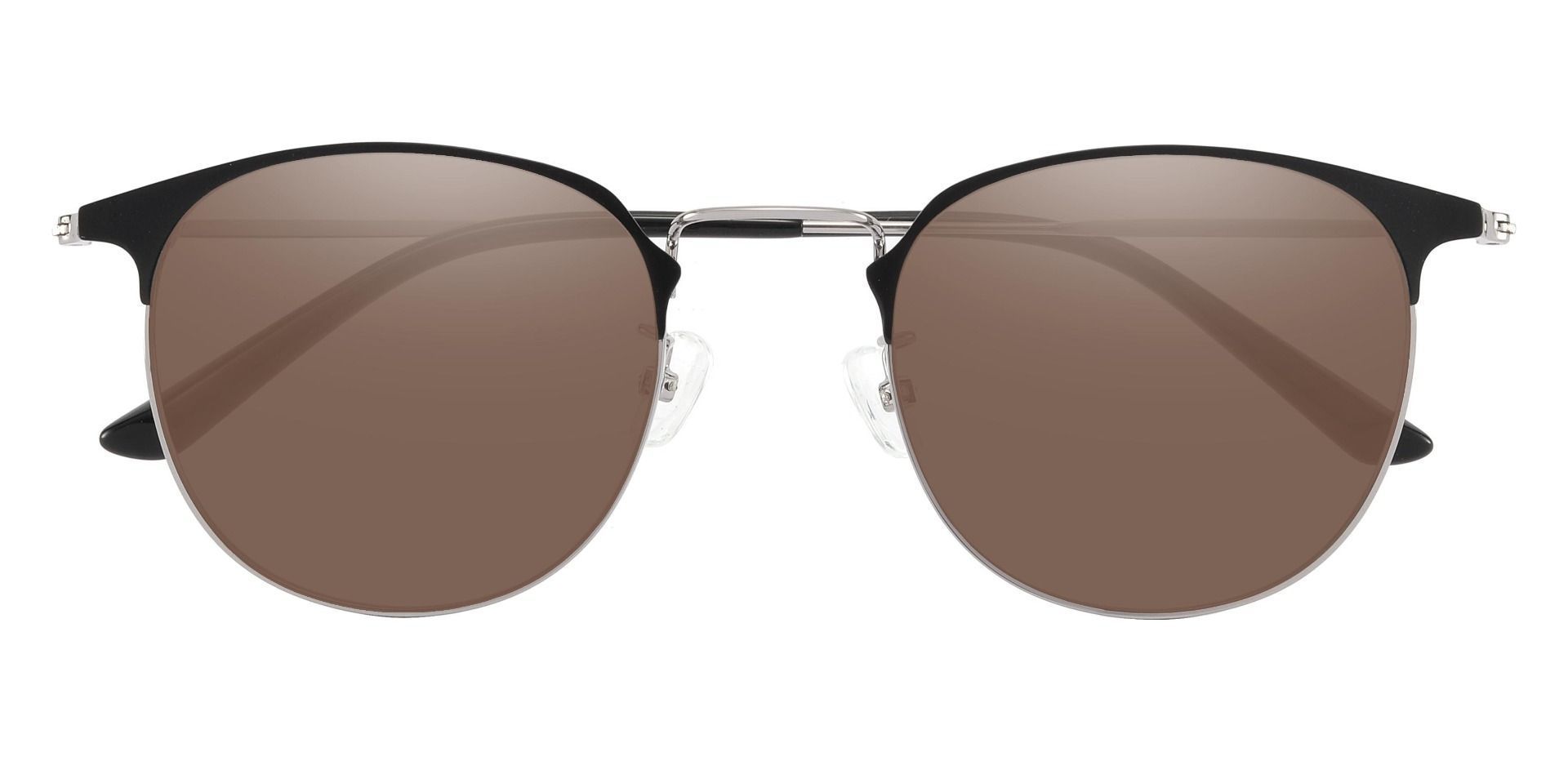 Tilton Browline Progressive Sunglasses - Black Frame With Brown Lenses