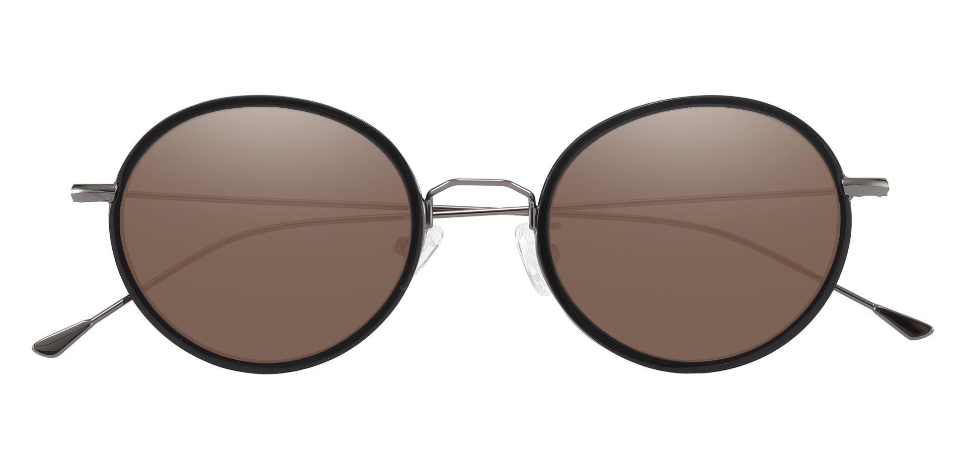 Malverne Oval Lined Bifocal Sunglasses - Black Frame With Brown Lenses