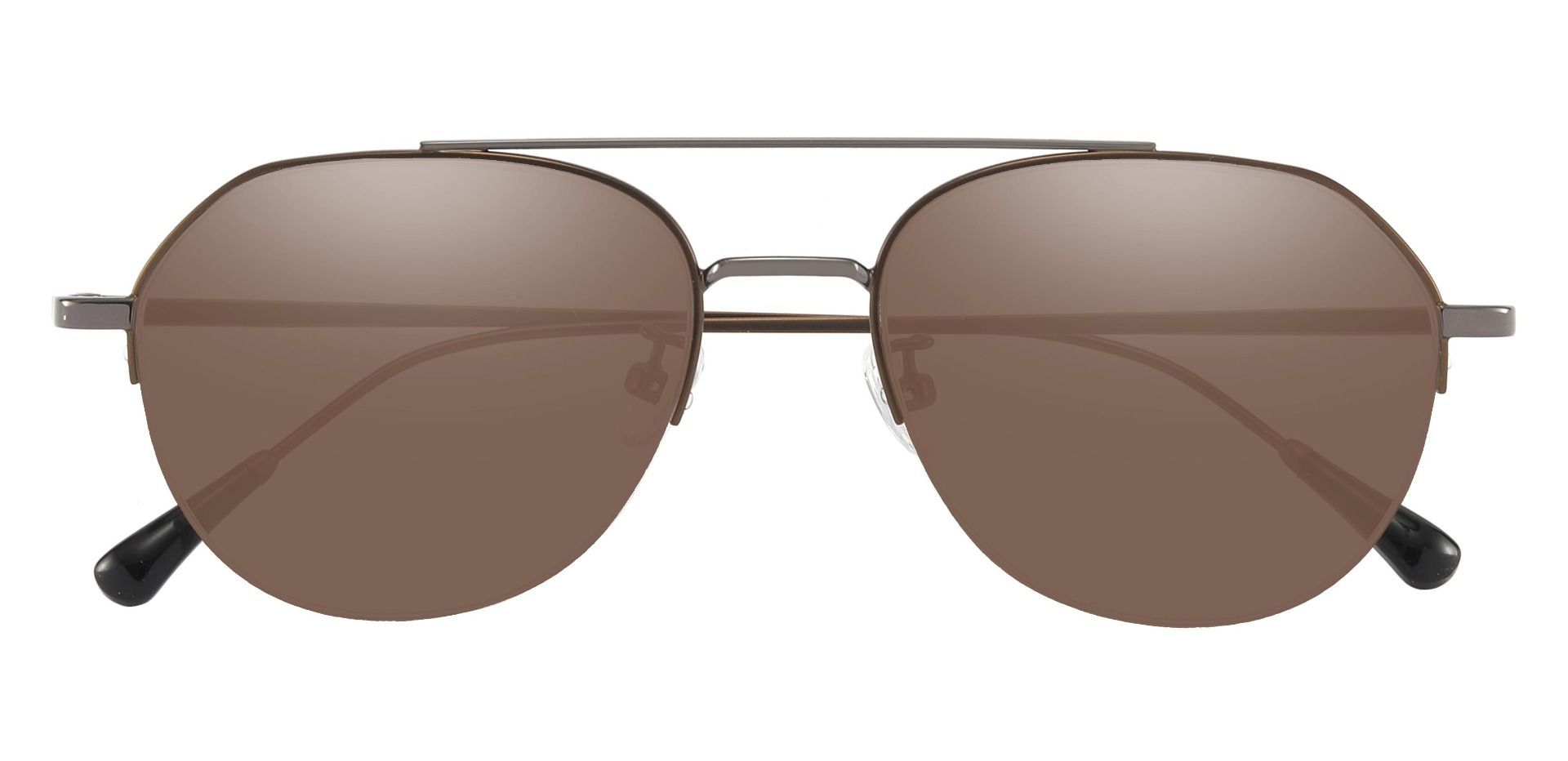 Waldorf Aviator Lined Bifocal Sunglasses - Brown Frame With Brown Lenses