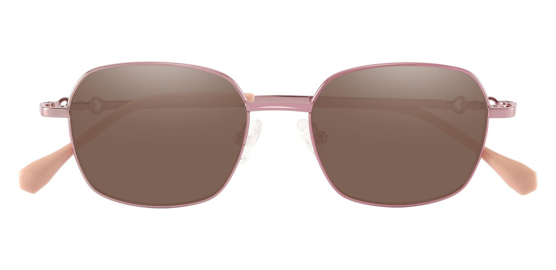 Averill Geometric Non-Rx Sunglasses - Rose Gold Frame With Brown Lenses