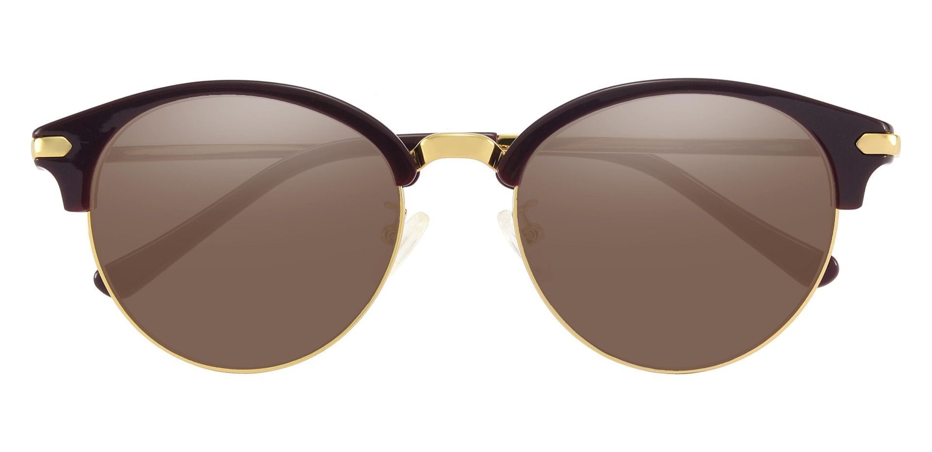 Catskill Browline Prescription Sunglasses - Purple Frame With Brown Lenses