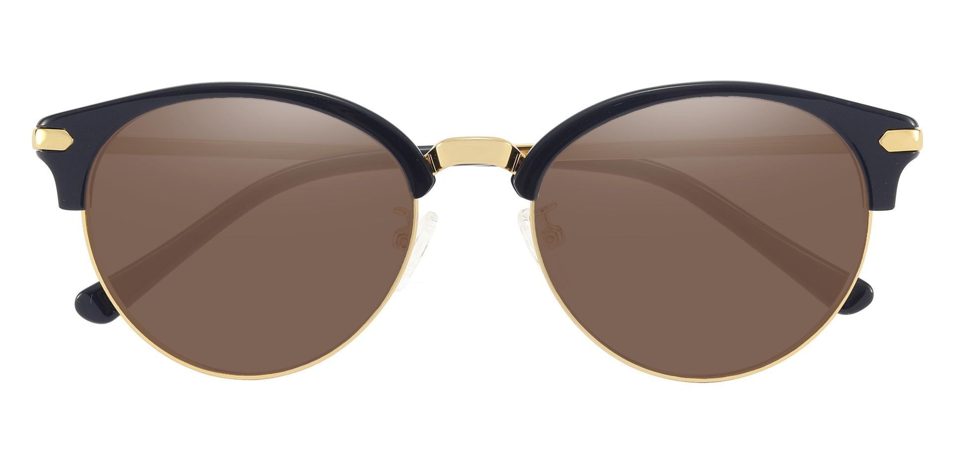 Catskill Browline Non-Rx Sunglasses - Blue Frame With Brown Lenses