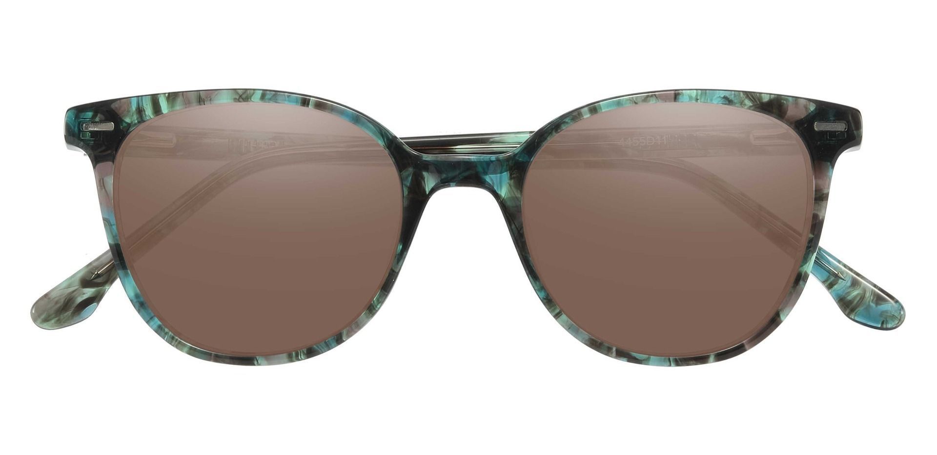 Chili Oval Progressive Sunglasses - Green Frame With Brown Lenses