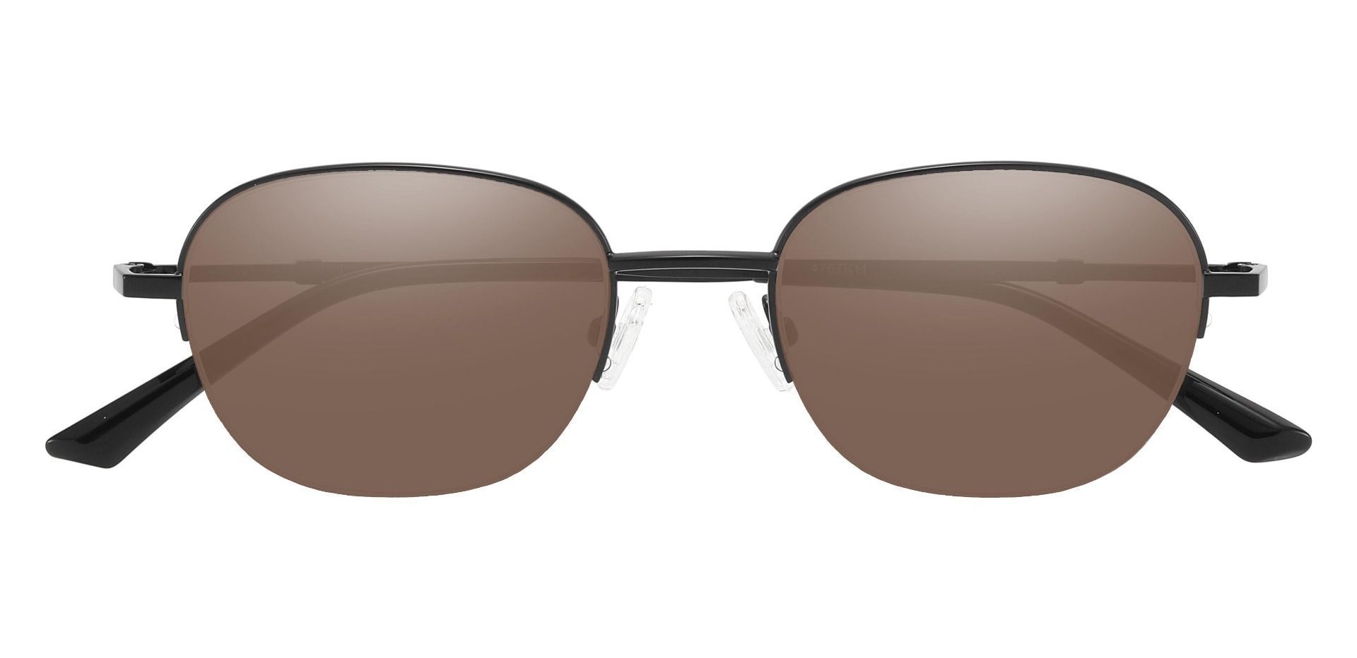 Rochester Oval Non-Rx Sunglasses - Black Frame With Brown Lenses