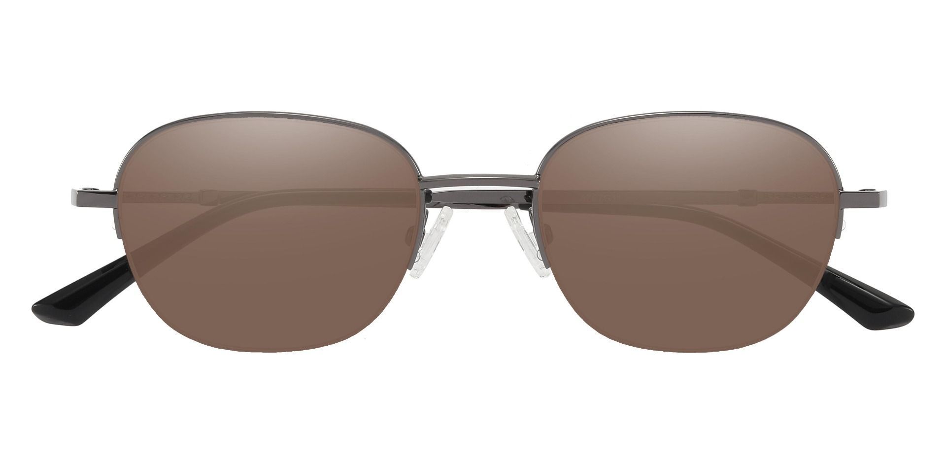 Rochester Oval Reading Sunglasses - Gray Frame With Brown Lenses