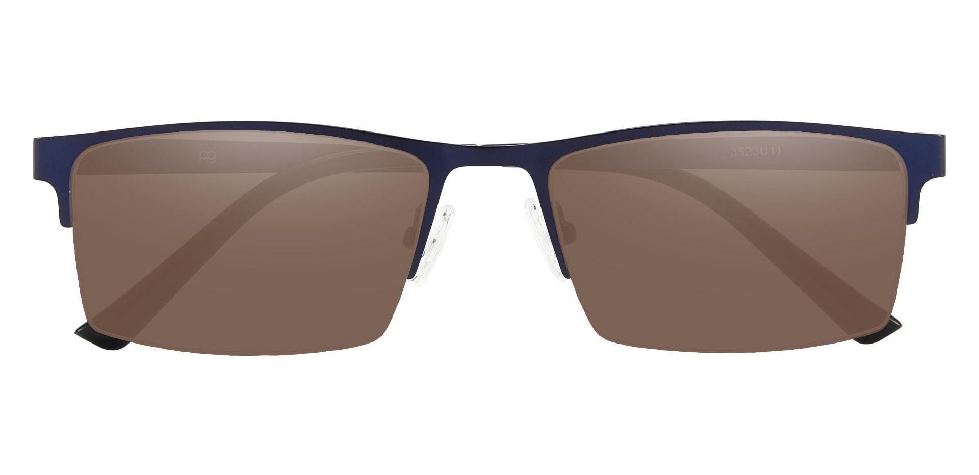 Patrick Rectangle Lined Bifocal Sunglasses - Blue Frame With Brown Lenses