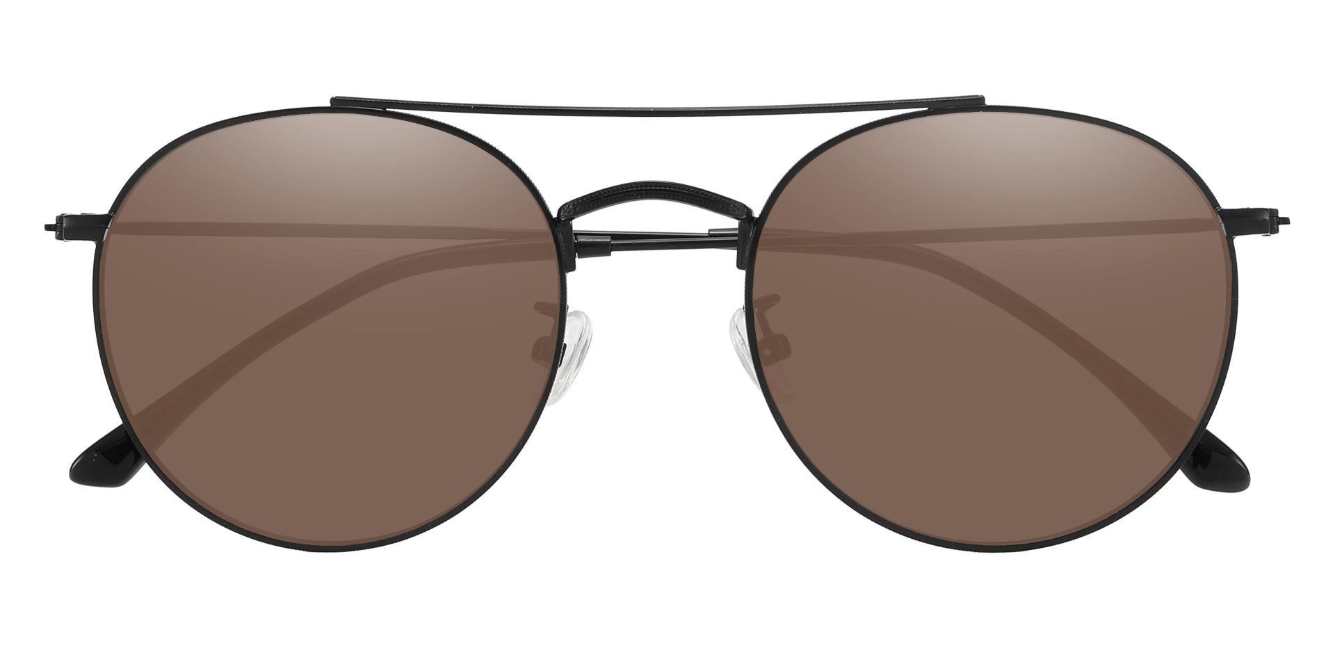 Junction Aviator Non-Rx Sunglasses - Black Frame With Brown Lenses