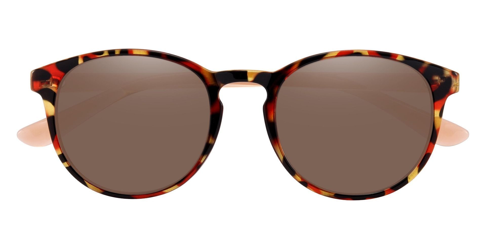 Clarita Oval Prescription Sunglasses - Red Frame With Brown Lenses