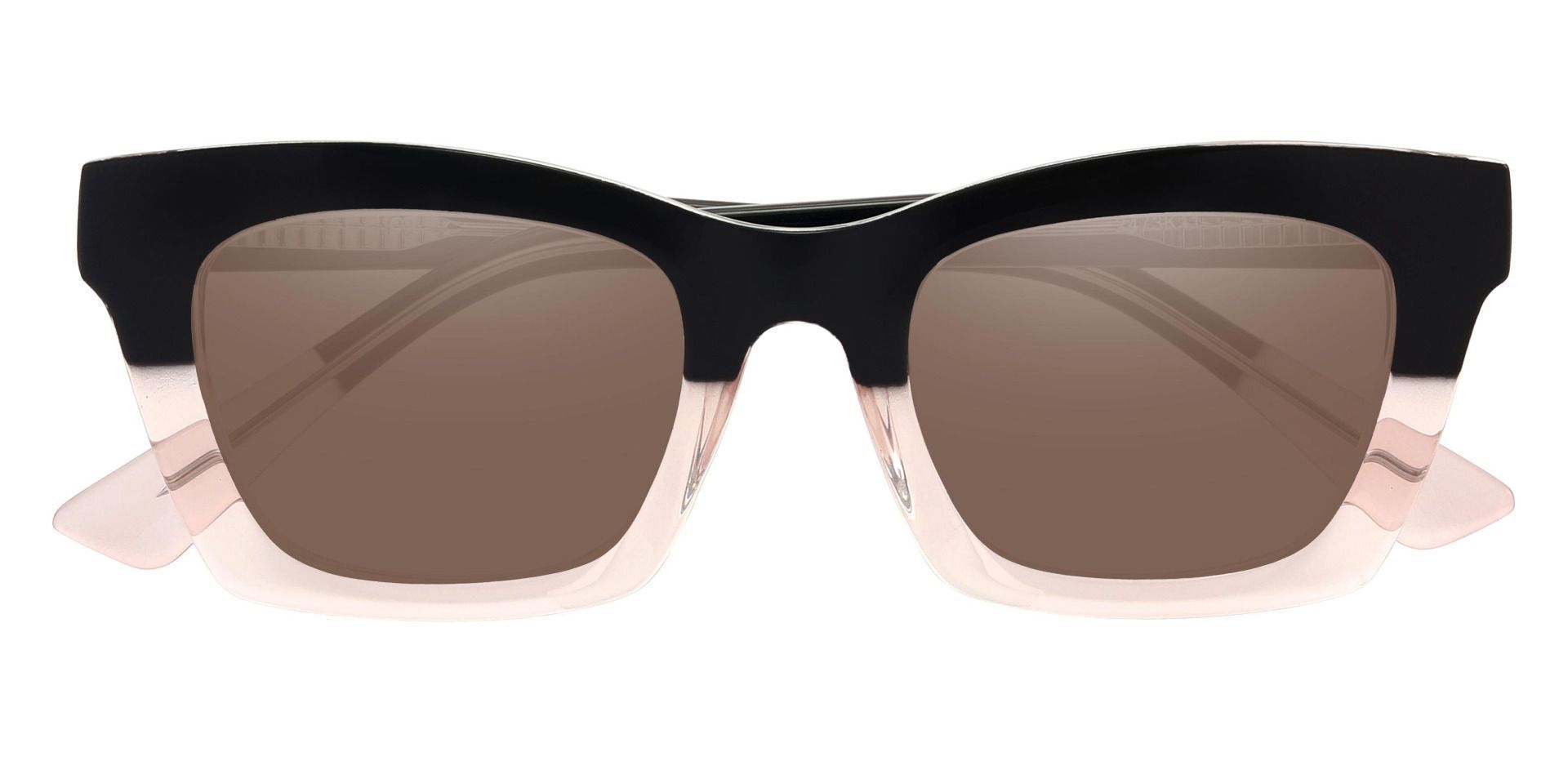 McKee Rectangle Prescription Sunglasses - Black Frame With Brown Lenses