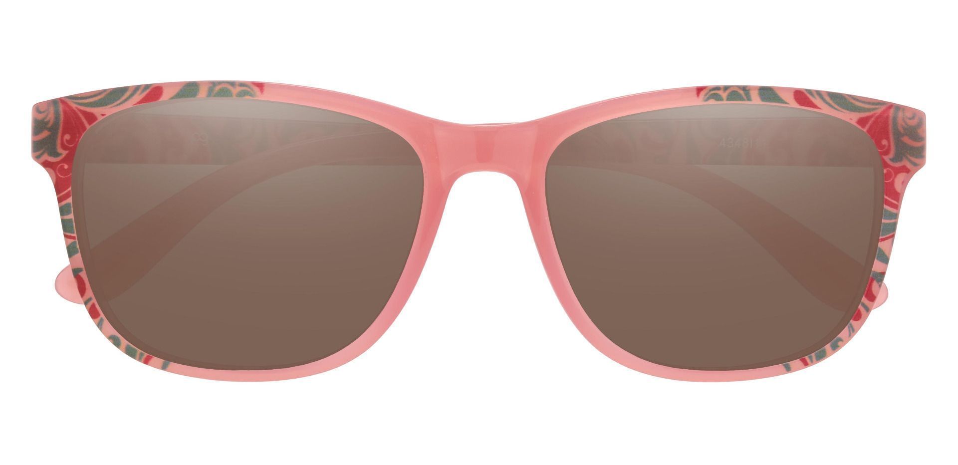 Juliet Square Prescription Sunglasses - Pink Frame With Brown Lenses