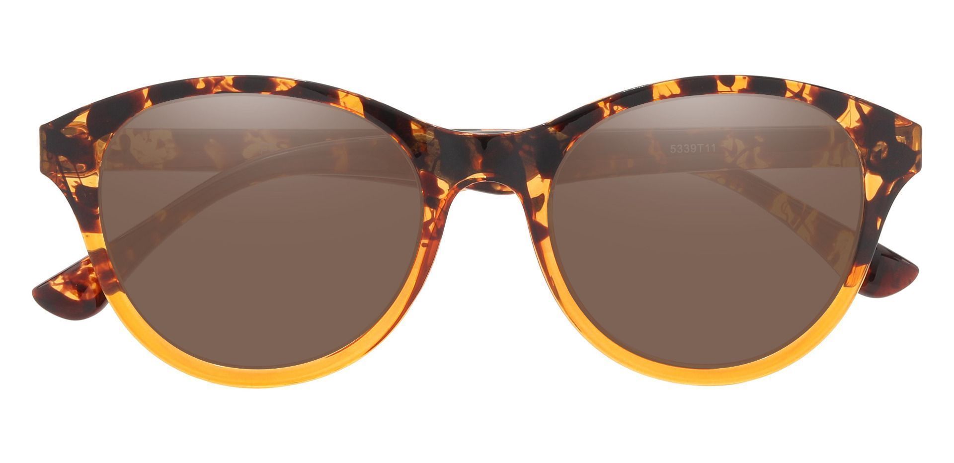 Angelina Round Prescription Sunglasses - Tortoise Frame With Brown Lenses