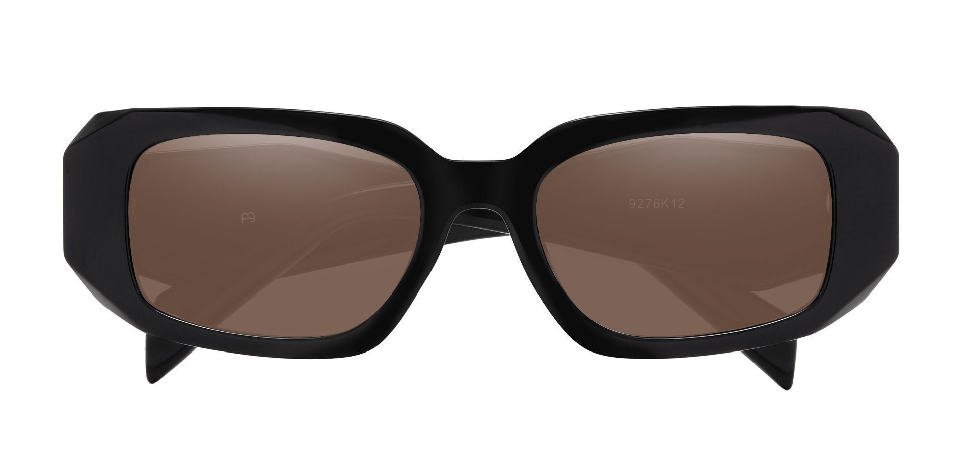 Fresno Geometric Prescription Sunglasses - Black Frame With Brown ...
