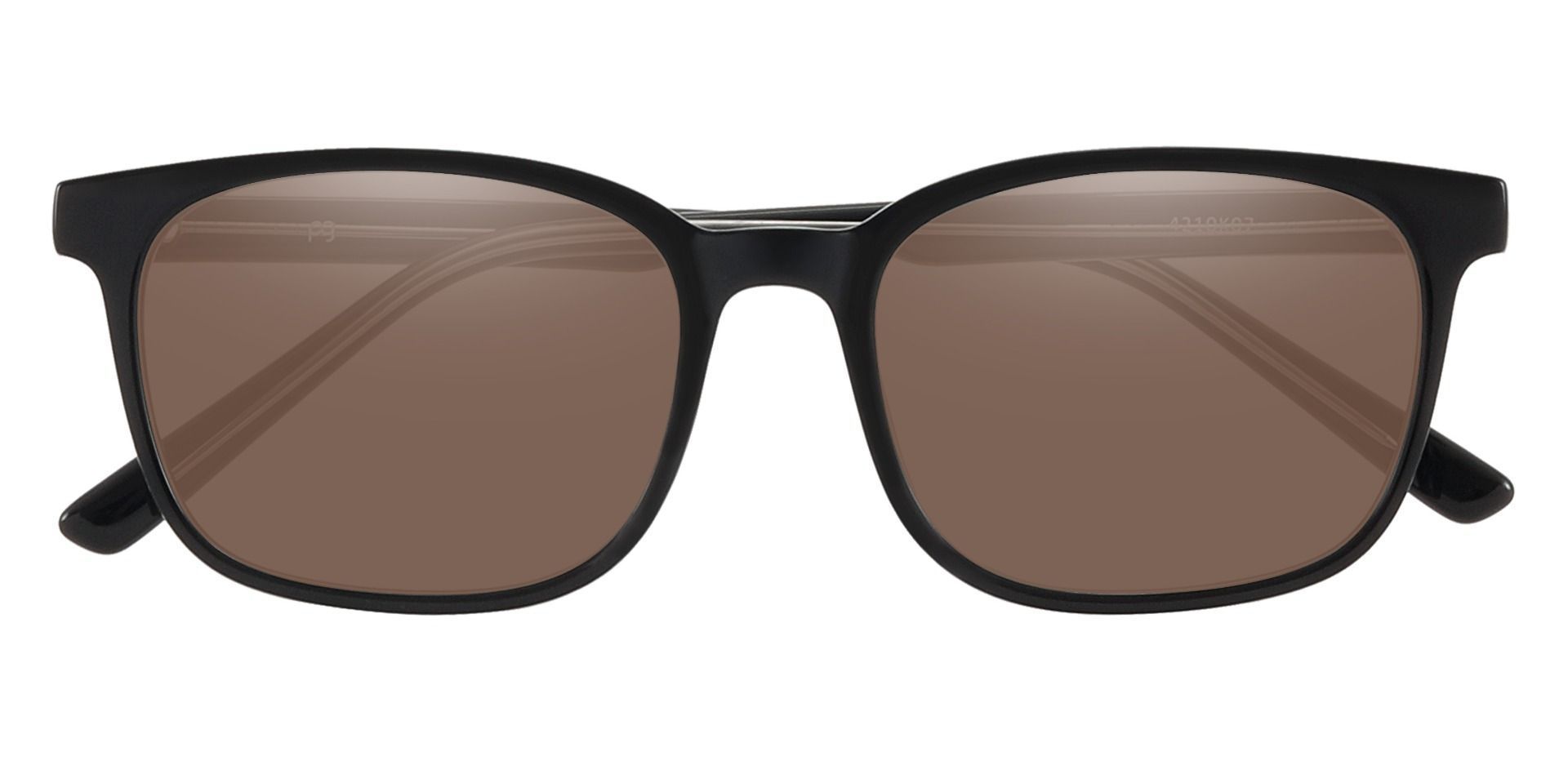 Windsor Rectangle Progressive Sunglasses - Black Frame With Brown Lenses