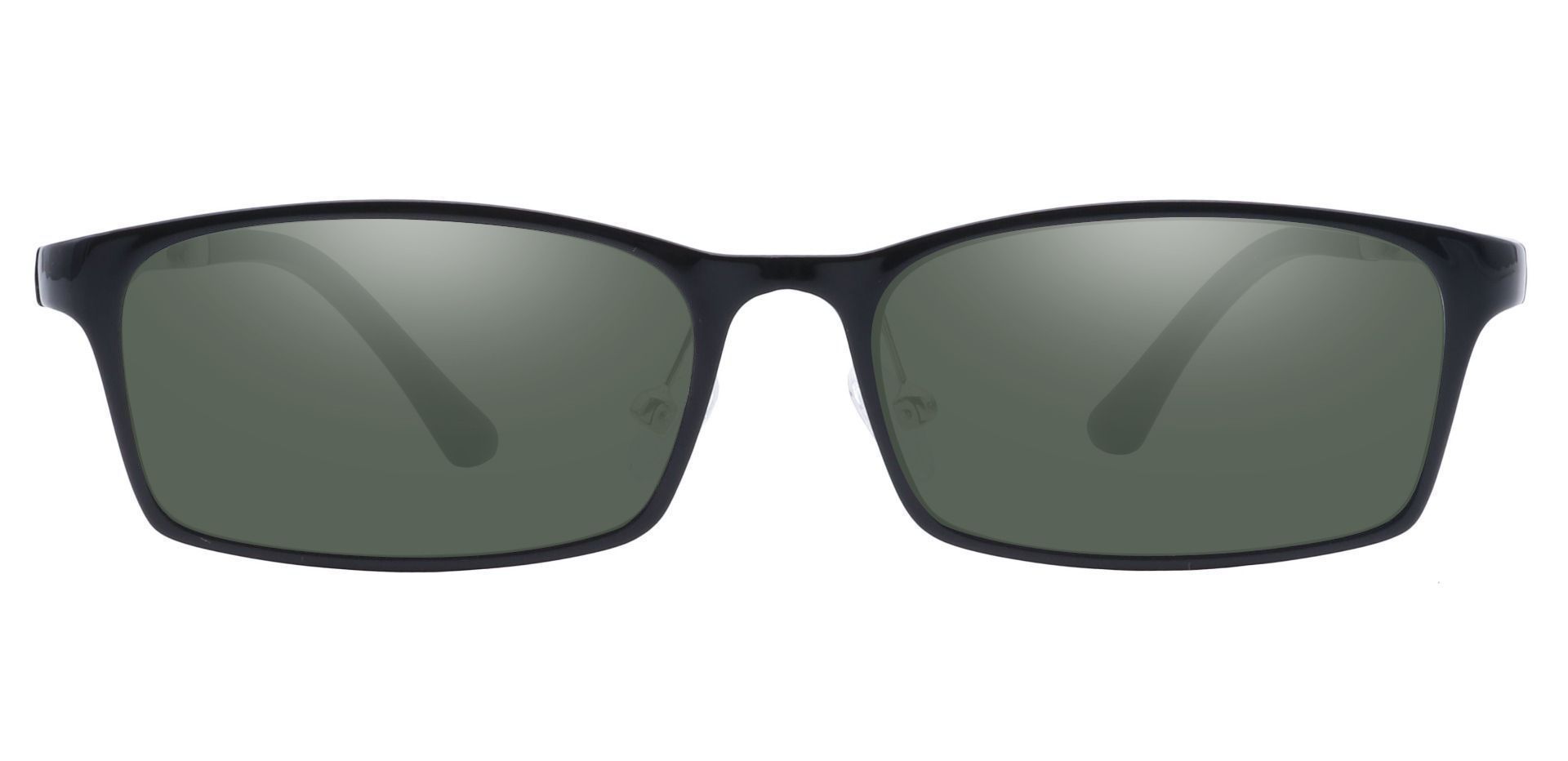 Hydra Rectangle Non-Rx Sunglasses - Black Frame With Green Lenses