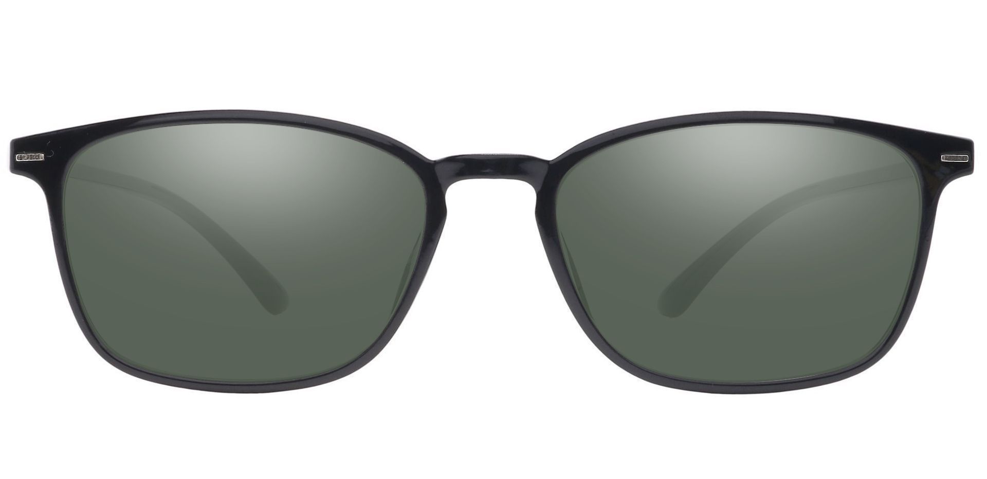 Cabo Oval Prescription Sunglasses Black Frame With Green Lenses