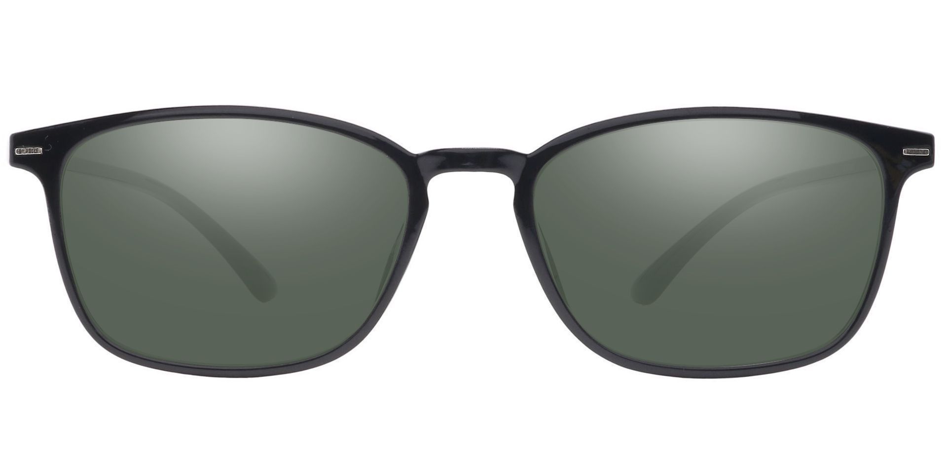 Cabo Oval Reading Sunglasses - Black Frame With Green Lenses