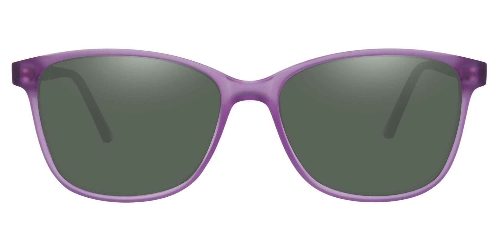 Argyle Rectangle Prescription Sunglasses - Purple Frame With Green Lenses