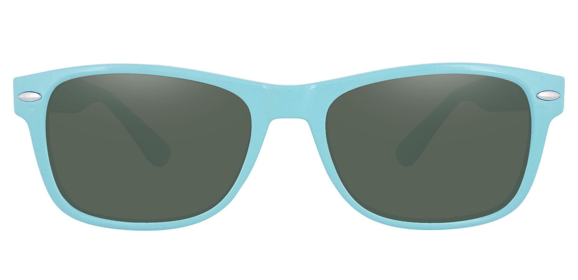 Kent Rectangle Prescription Sunglasses - Blue Frame With Green Lenses