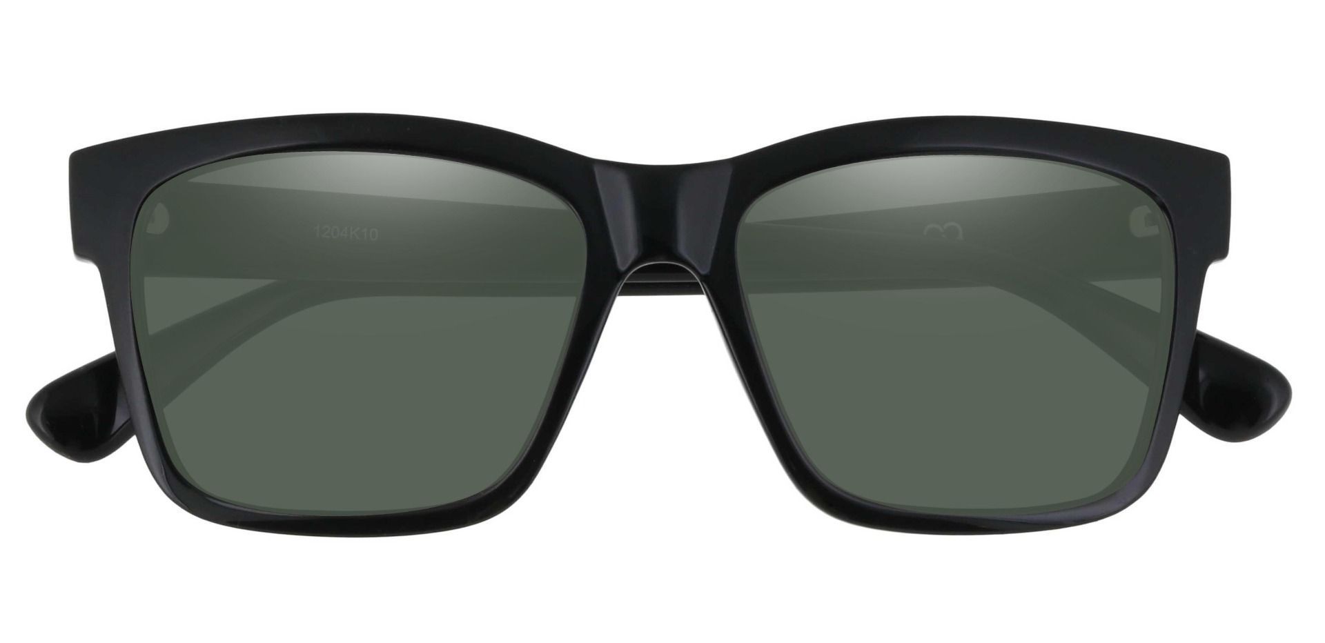 Brinley Square Non-Rx Sunglasses - Black Frame With Green Lenses