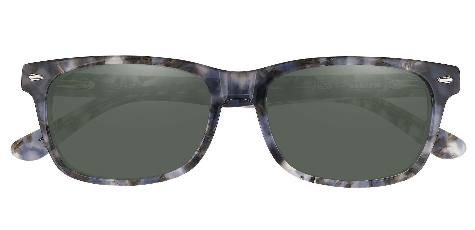 Hendrix Rectangle Prescription Sunglasses - Floral Frame With Green Lenses