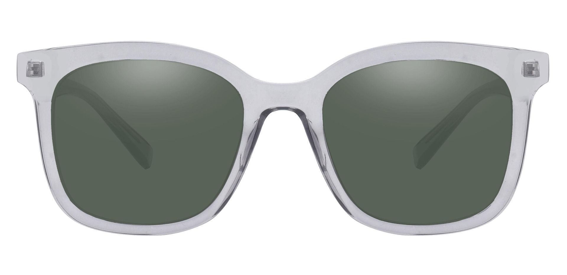 Irving Square Prescription Sunglasses - Gray Frame With Green Lenses