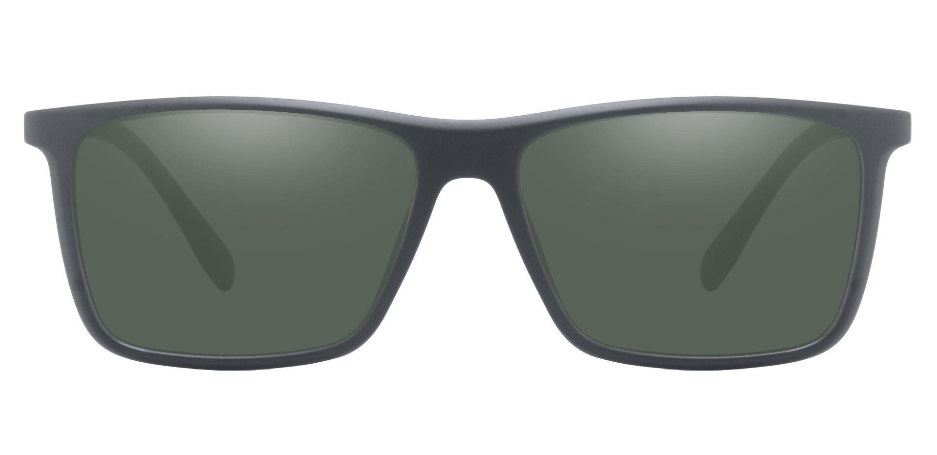 Cleveland Rectangle Prescription Sunglasses - Green Frame With Green Lenses