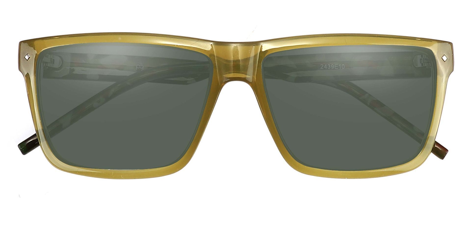 Marietta Rectangle Lined Bifocal Sunglasses - Green Frame With Green Lenses