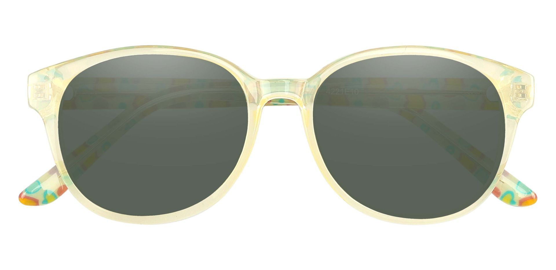 Allegra Oval Lined Bifocal Sunglasses - Green Frame With Green Lenses