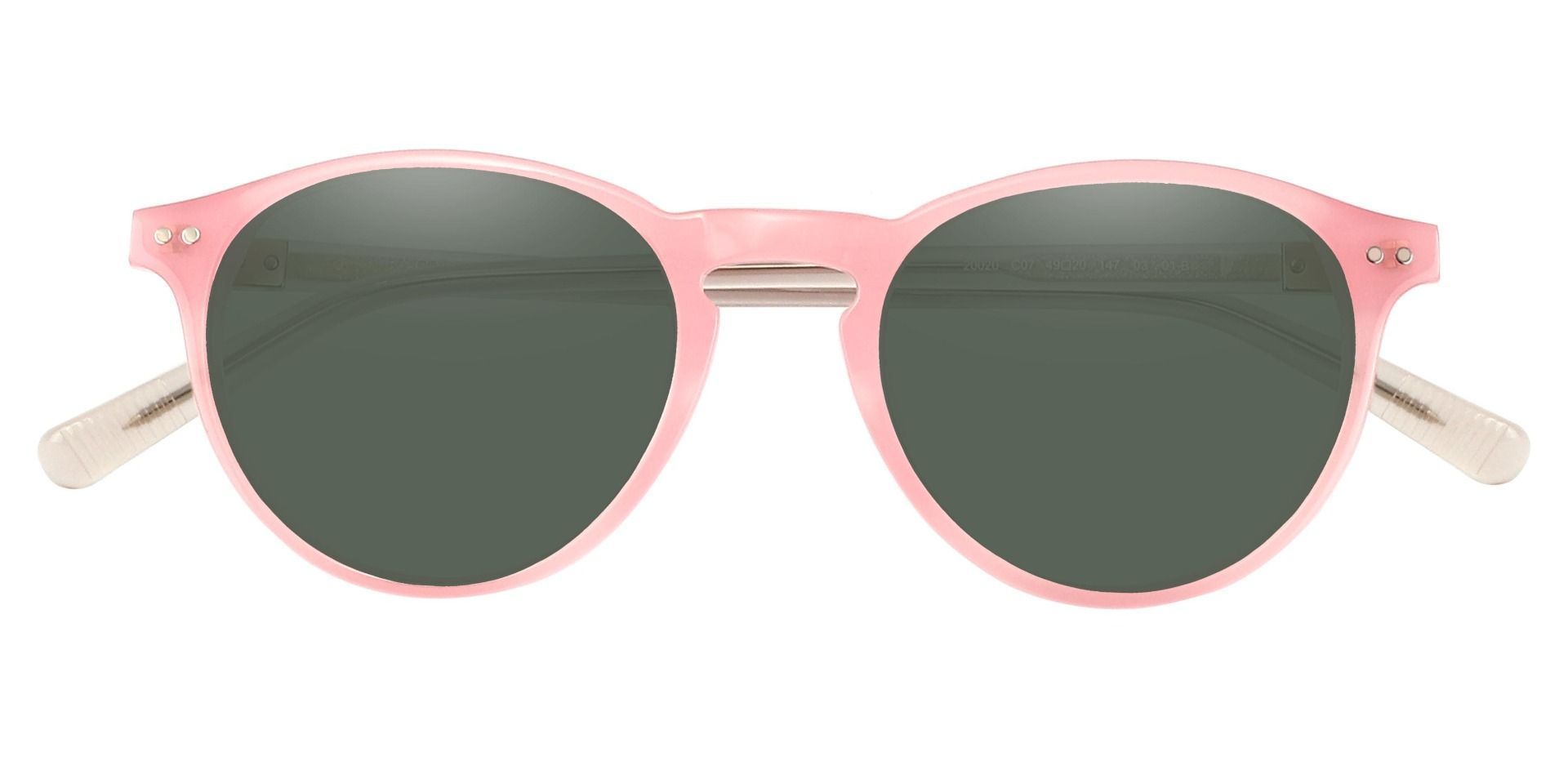 Monarch Oval Lined Bifocal Sunglasses - Pink Frame With Green Lenses