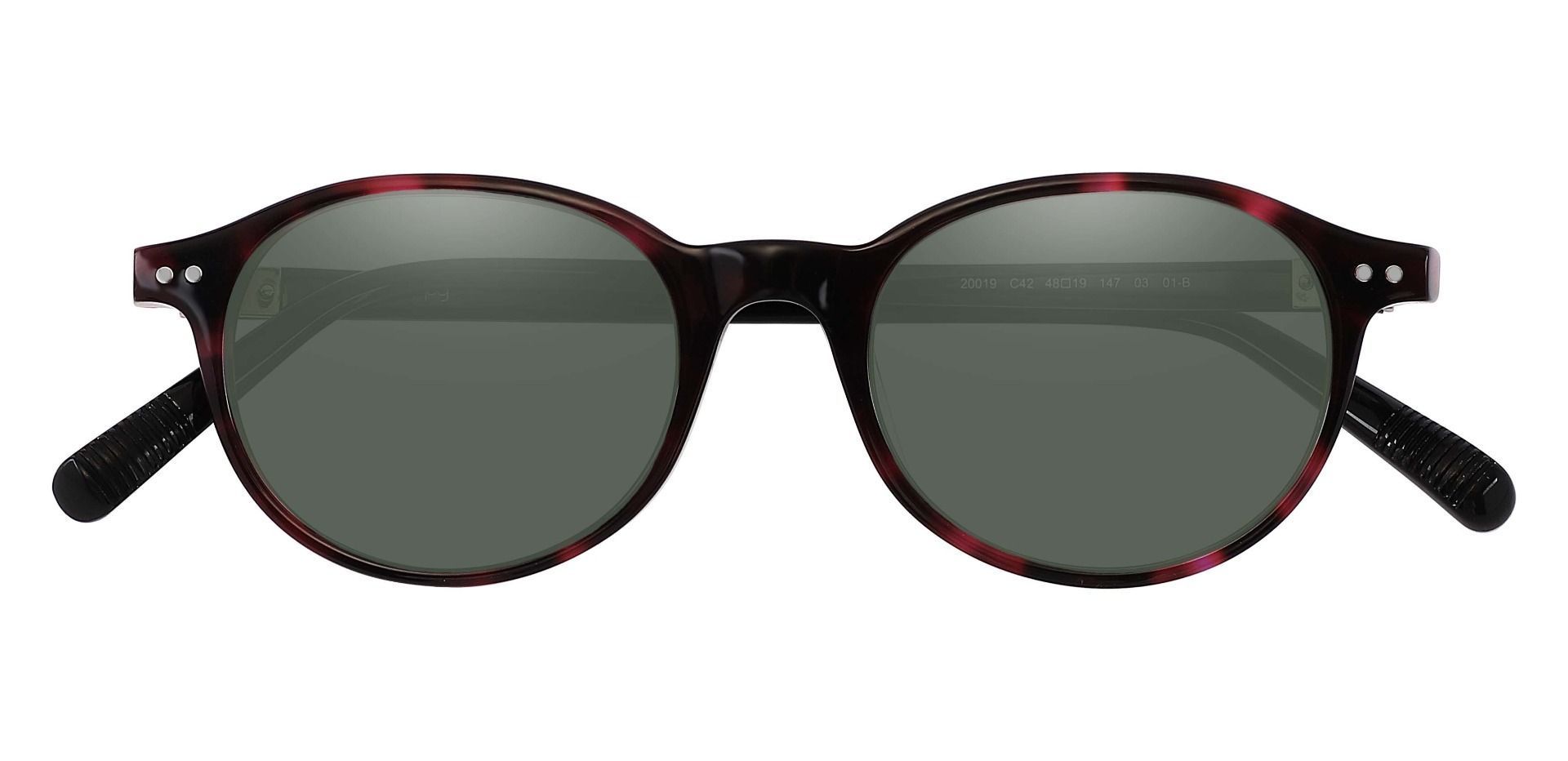Avon Oval Prescription Sunglasses - Tortoise Frame With Green Lenses