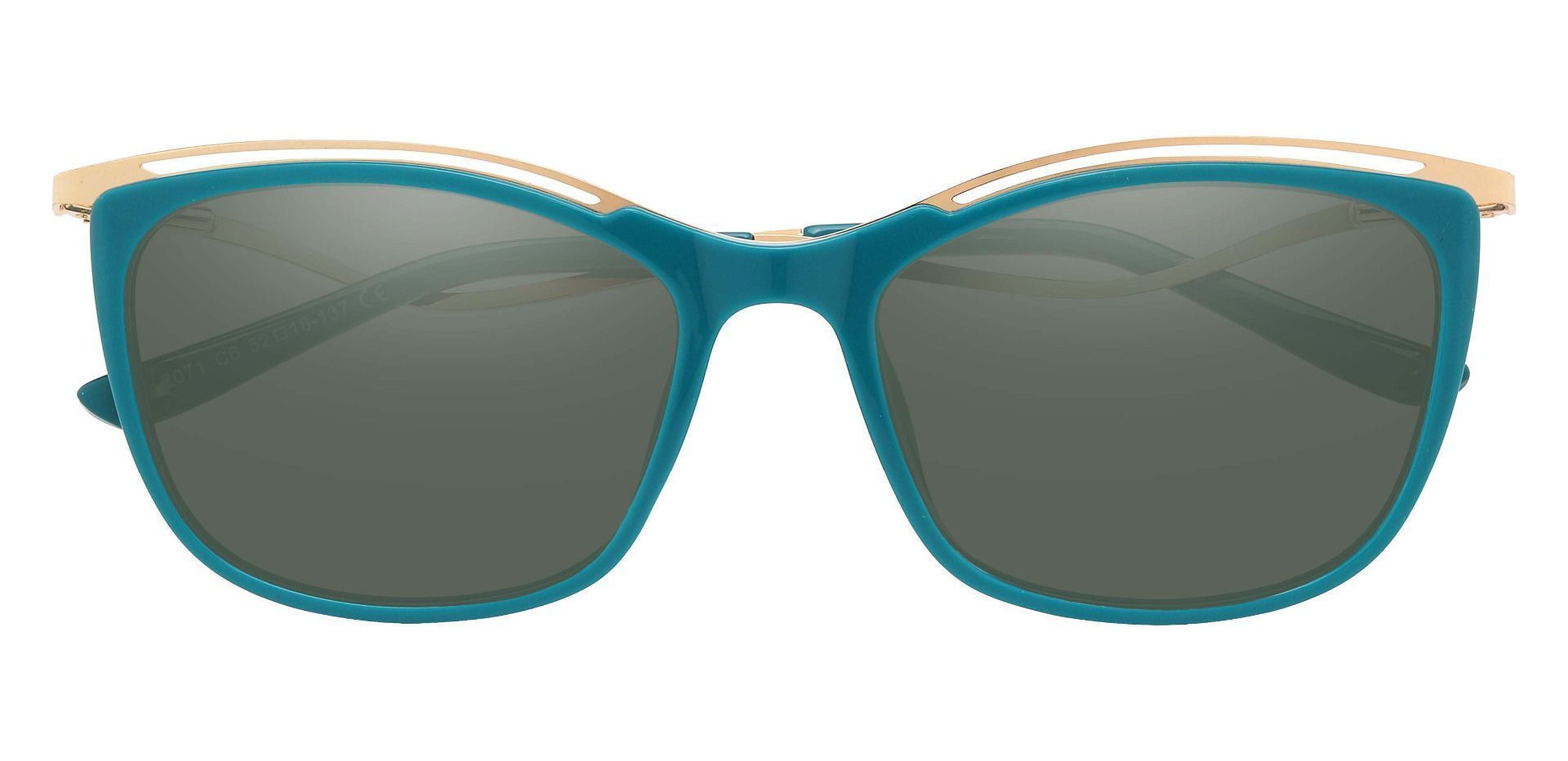 Enola Cat Eye Lined Bifocal Sunglasses - Green Frame With Green Lenses
