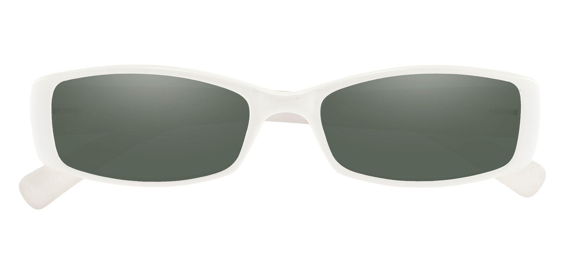 Medora Rectangle Non-Rx Sunglasses - White Frame With Green Lenses