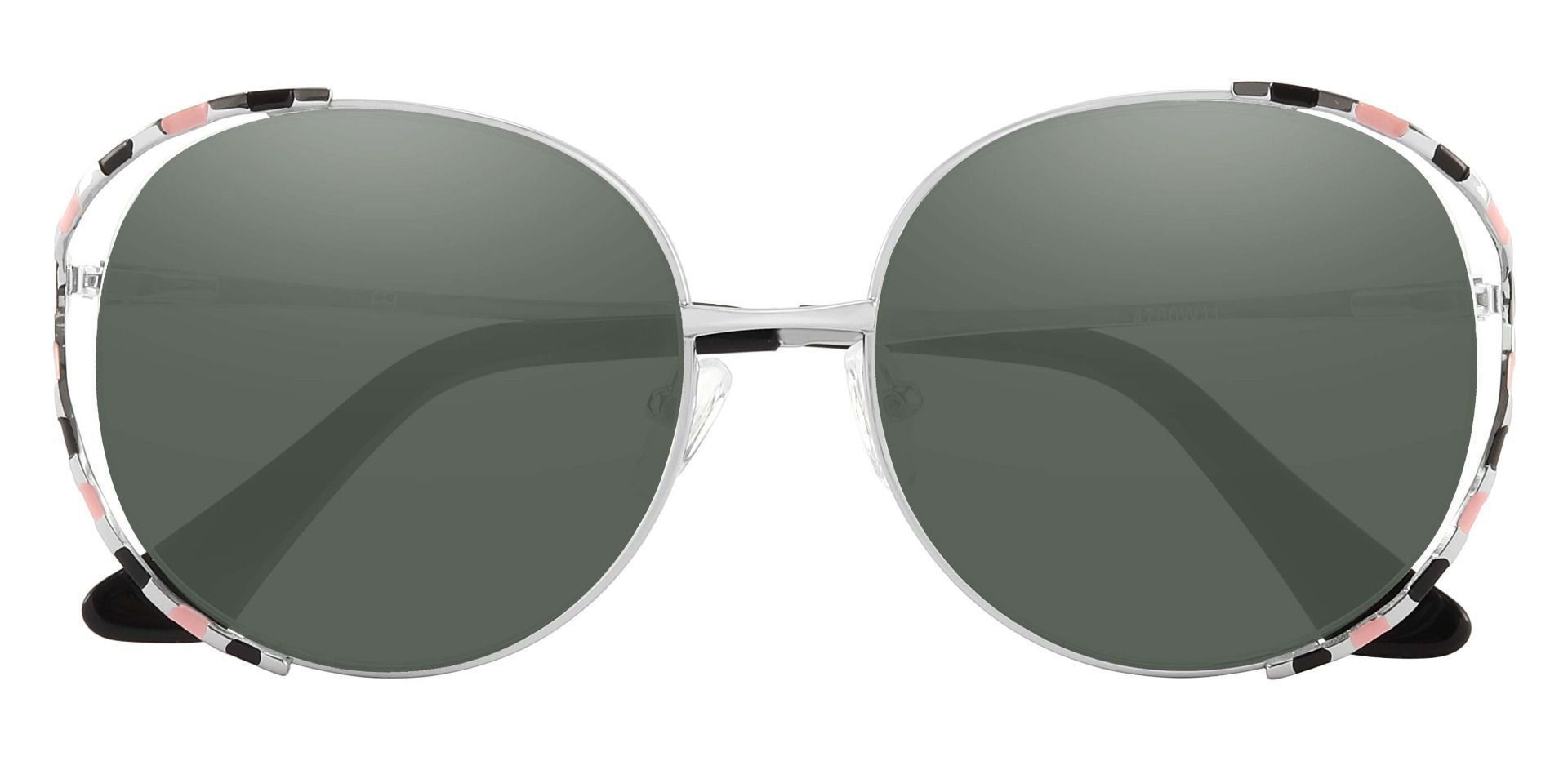 Dorothy Oval Lined Bifocal Sunglasses - Black Frame With Green Lenses