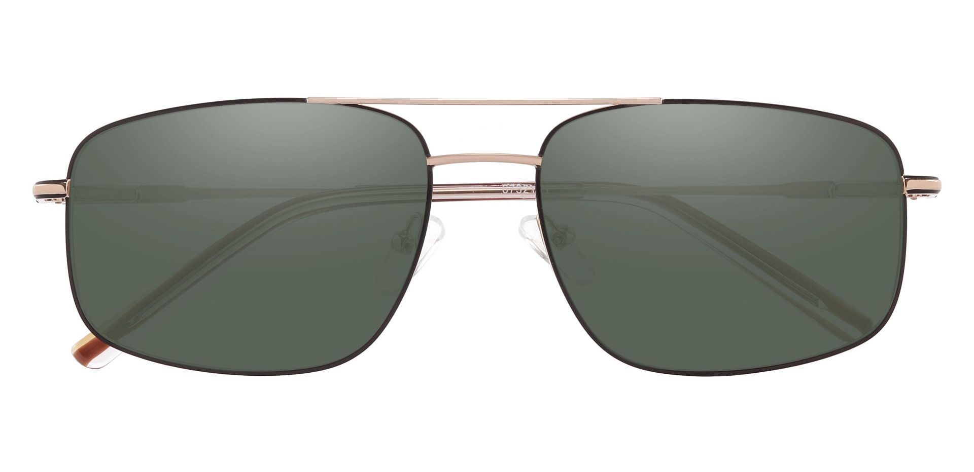 Turner Aviator Progressive Sunglasses - Gold Frame With Green Lenses