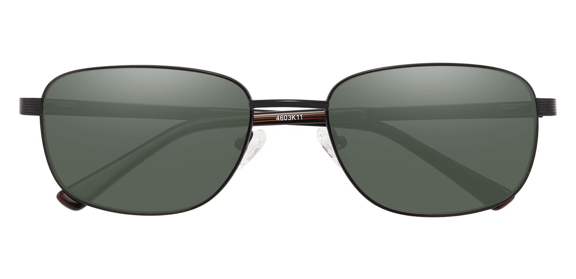 Leopold Oval Lined Bifocal Sunglasses - Black Frame With Green Lenses ...