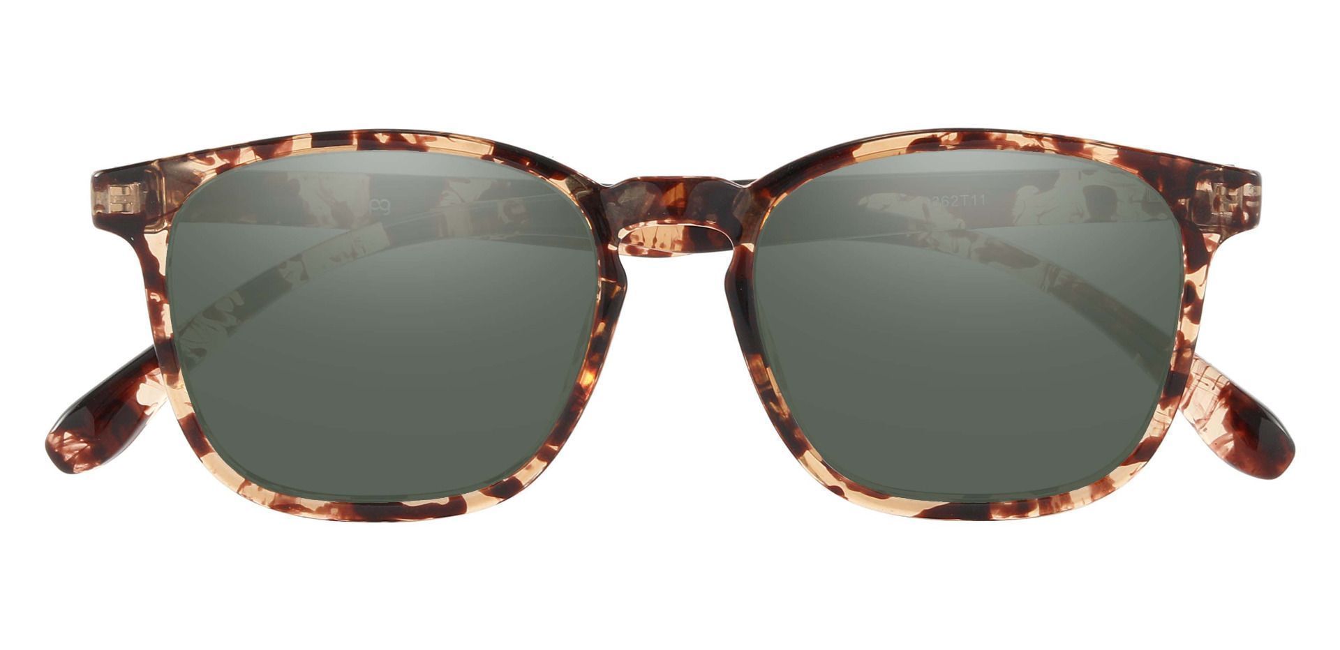Gateway Square Reading Sunglasses - Tortoise Frame With Green Lenses