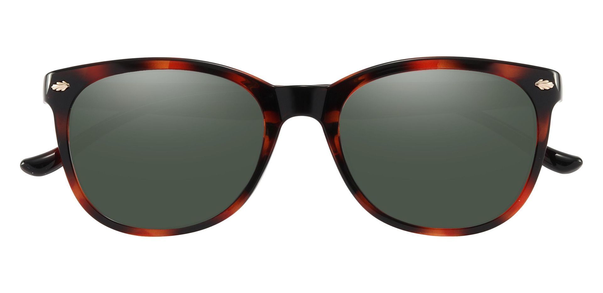 Pavilion Square Reading Sunglasses - Tortoise Frame With Green Lenses
