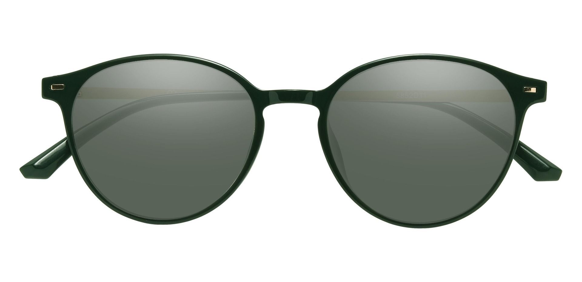 Springer Round Lined Bifocal Sunglasses - Green Frame With Green Lenses