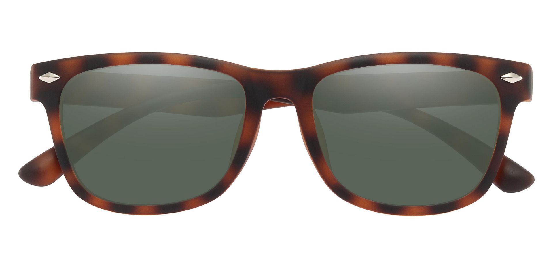 Shaler Square Reading Sunglasses - Tortoise Frame With Green Lenses
