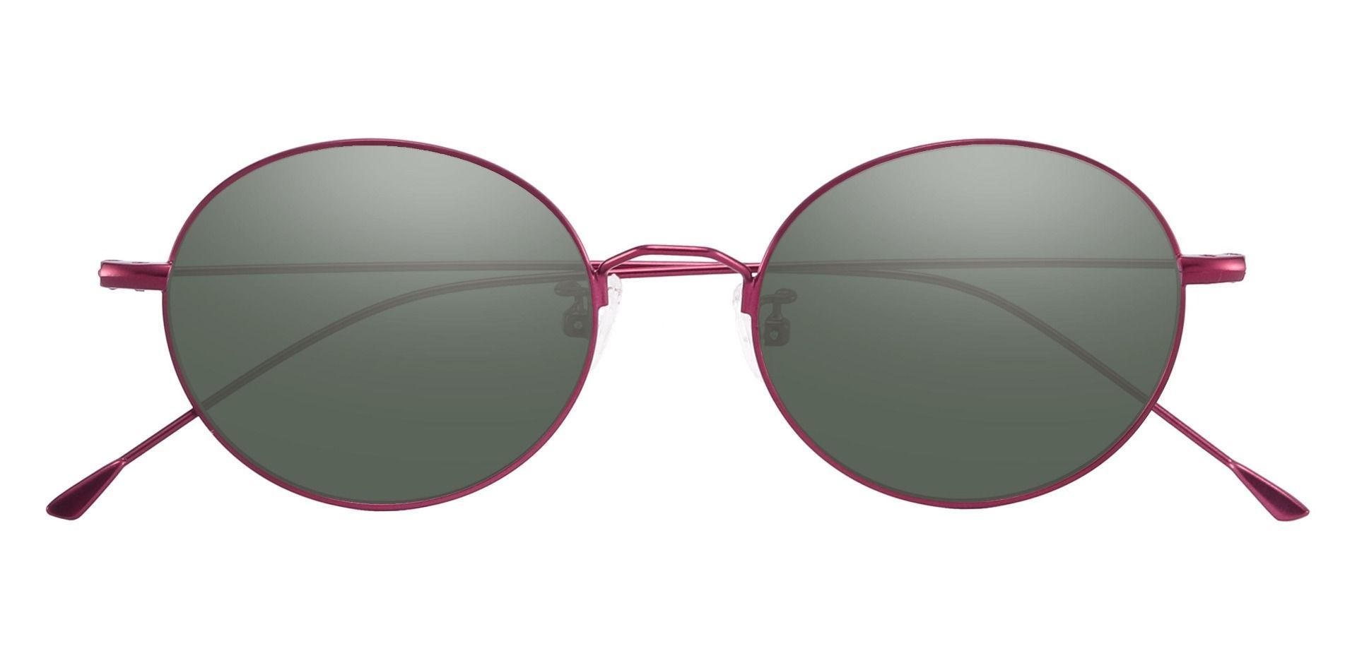 Arden Round Progressive Sunglasses - Purple Frame With Green Lenses