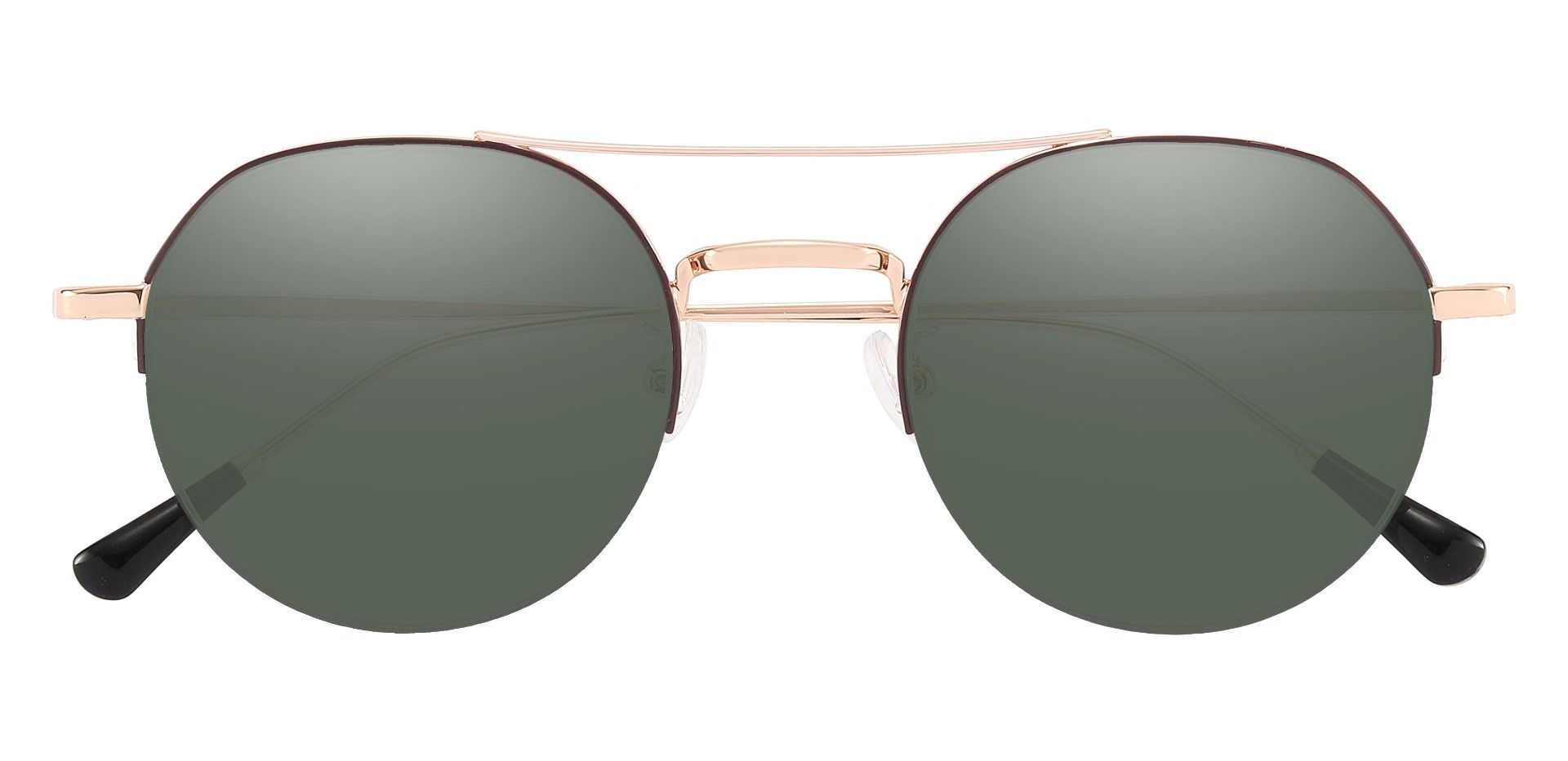 Tuxedo Aviator Lined Bifocal Sunglasses - Gold Frame With Green Lenses