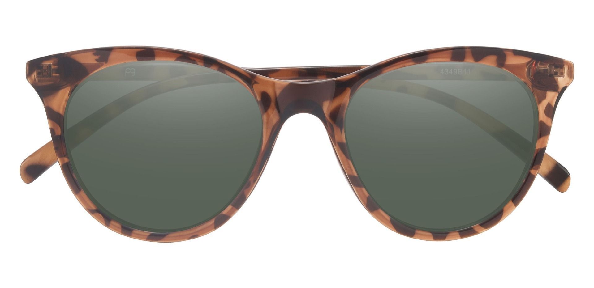 Valencia Cat Eye Prescription Sunglasses - Brown Frame With Green Lenses