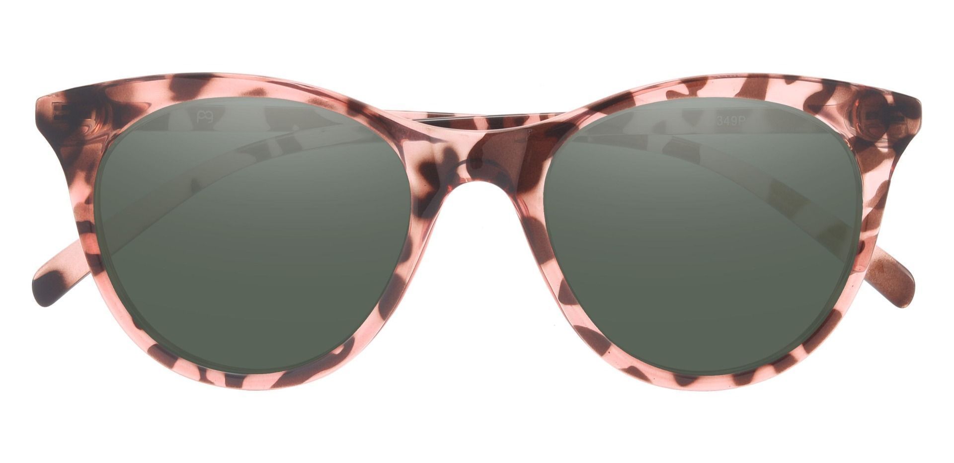 Valencia Cat Eye Prescription Sunglasses - Pink Frame With Green Lenses