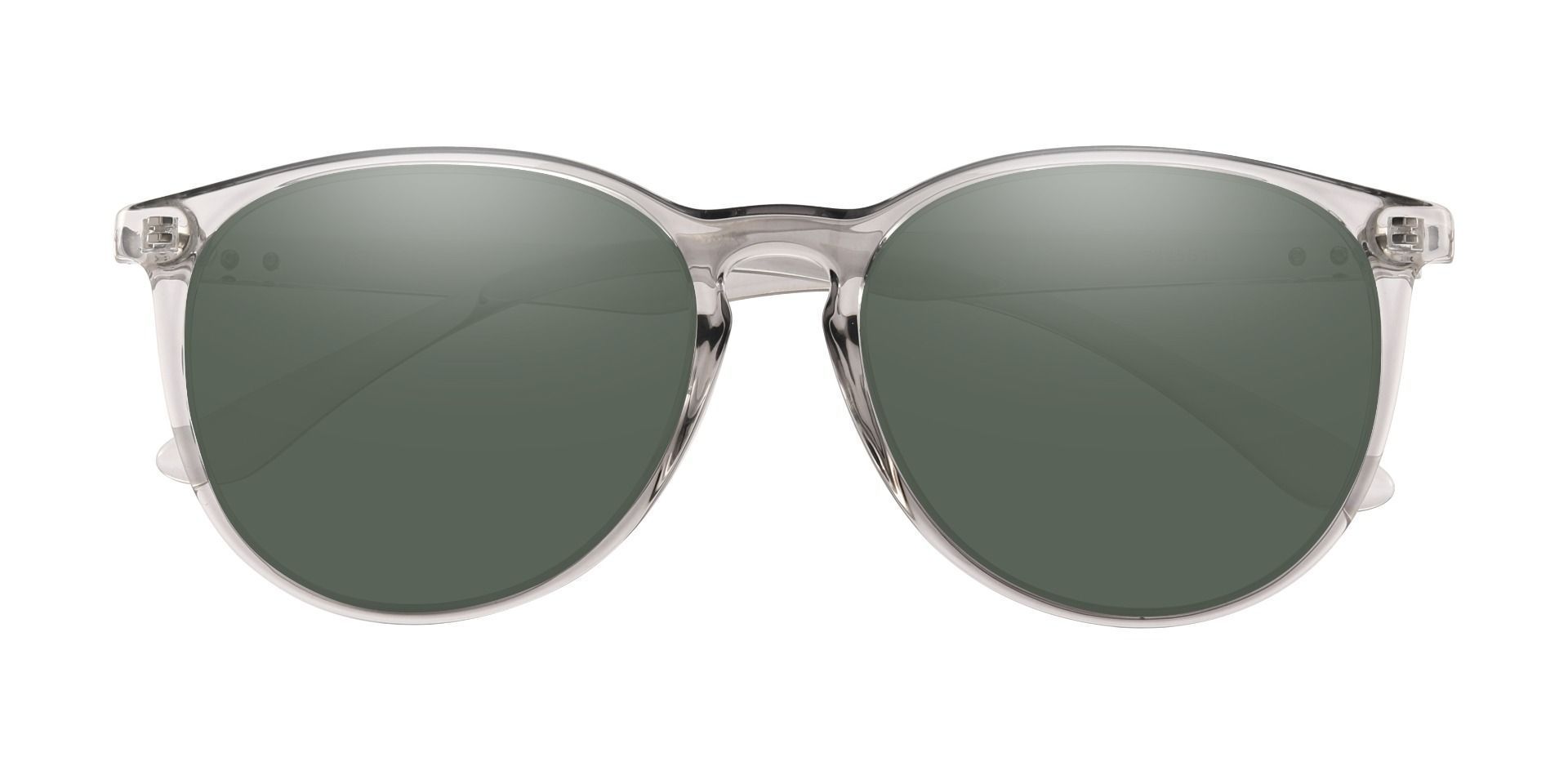 Maple Oversized Oval Prescription Sunglasses - Gray Frame With Green Lenses