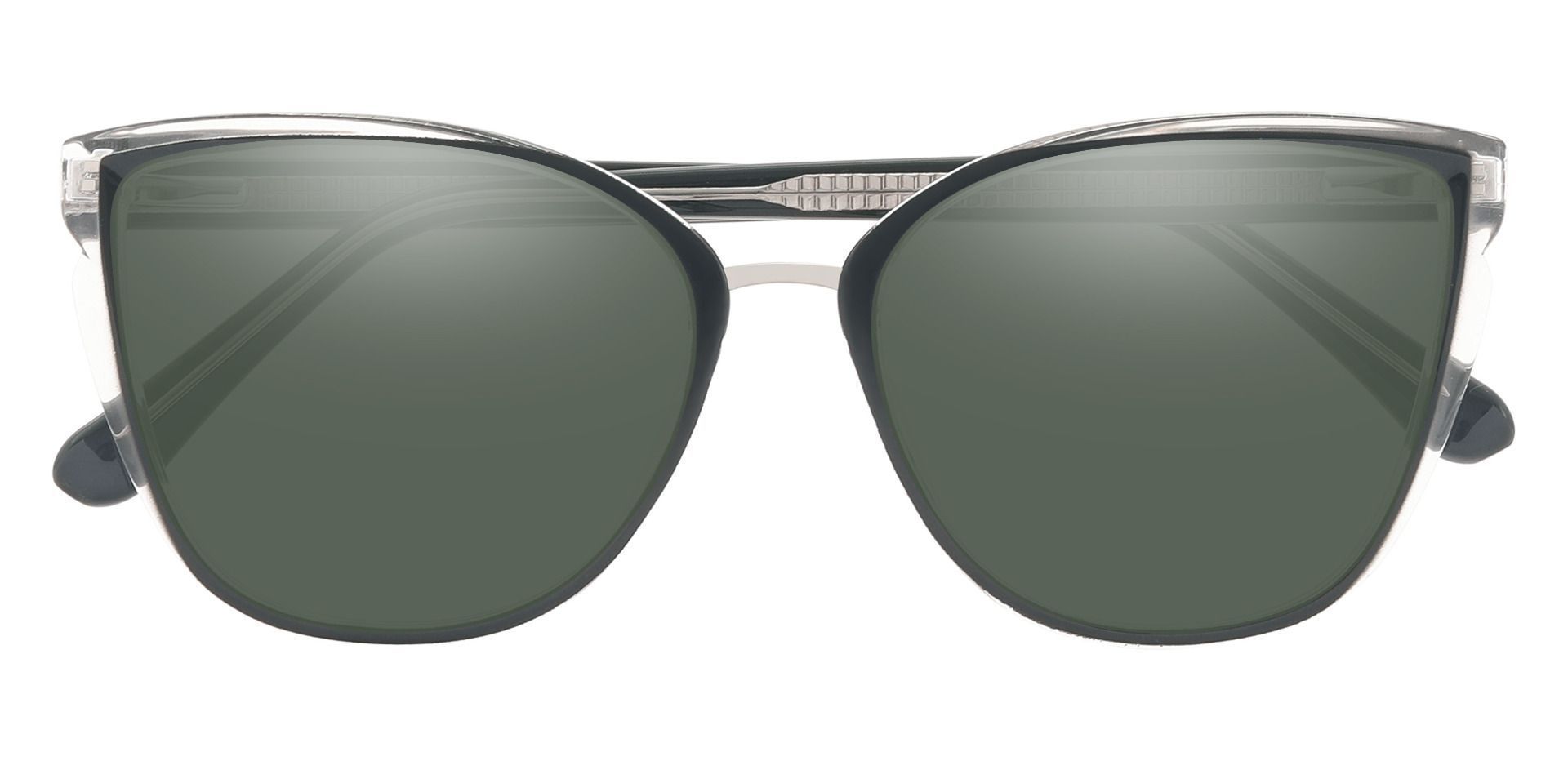 Shyla Cat Eye Prescription Sunglasses - Multi Color Frame With Green Lenses