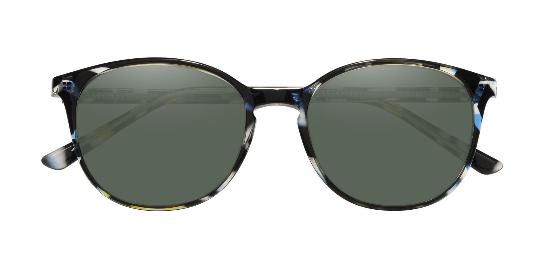 Shanley Oval Progressive Sunglasses - Multi Color Frame With Green Lenses
