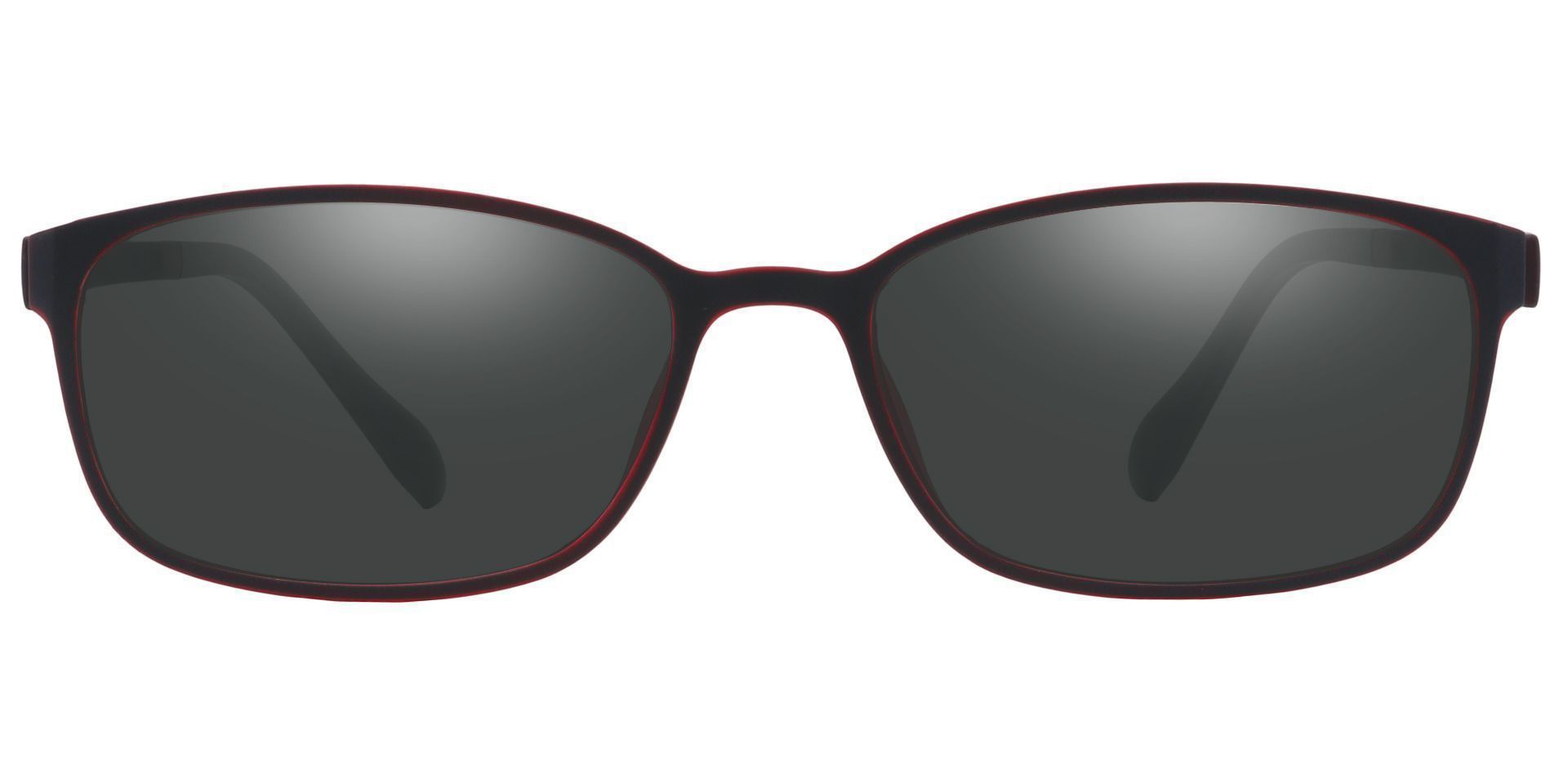 Merlot Rectangle Reading Sunglasses - Red Frame With Gray Lenses